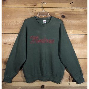 Vintage Soffe Sweats Marines Sweatshirt Pullover Mens Size Large Green Made USA
